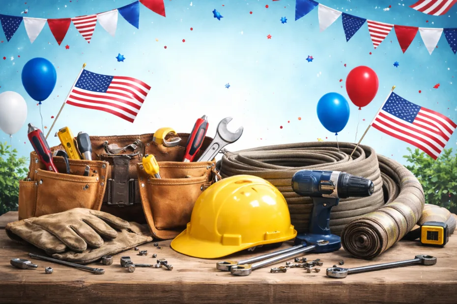 Labor Day in the USA is coming in 5 days, and a chart of upcoming national holidays with coins and balloons is shown.